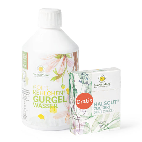 Gurgelwasser Aktion 500 ml + gratis Halsgutzuckerl