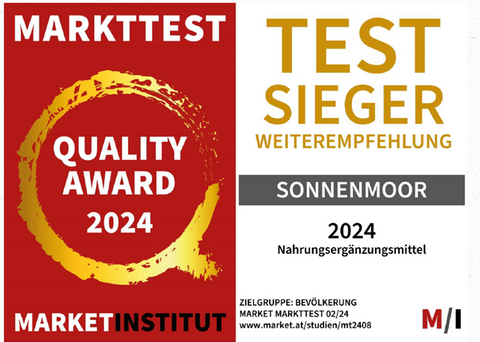 SonnenMoor wurde anhand der aktuellen MARKET Studie „Customer Excellence 2024“ mit dem MARKET QUALITY AWARD ausgezeichnet!