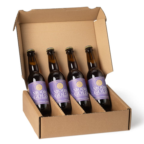 Moorbier-MoorGold® 4er Pack ist ein untergäriges, dunkles Moorbier und eine Spezialität des österreichischen Familienunternehmens SonnenMoor, tätig seit 1972