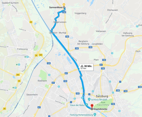 Anfahrsplan zur Firma SonnenMoor mit dem Fahrrad