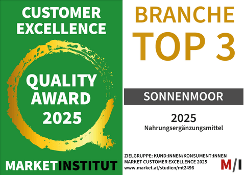 SonnenMoor wurde anhand der aktuellen MARKET Studie „Customer Excellence 2025“ mit dem MARKET QUALITY AWARD ausgezeichnet!